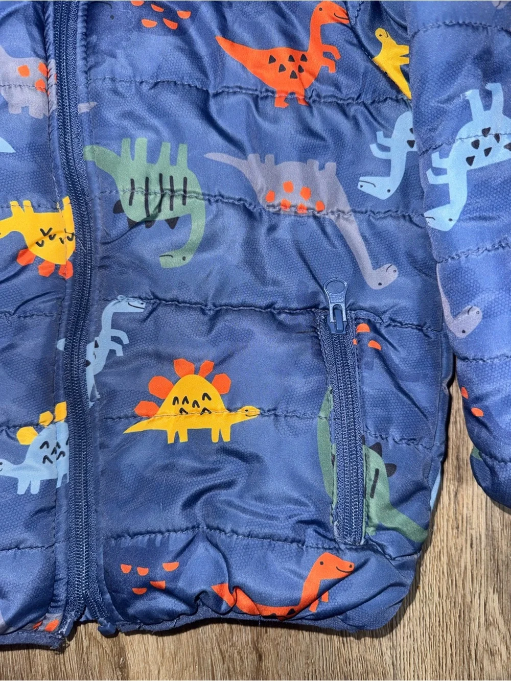 Little Beginnings Boys Dinosaur Print Puffer Jacket Size 3T